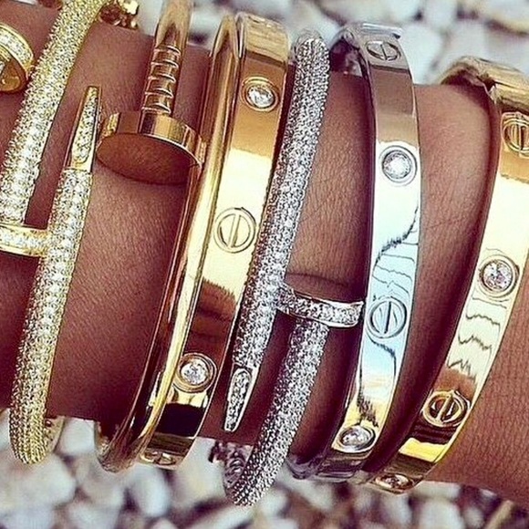 Juste Screw Nail Wrap Around Cuff Bracelet Bangle - Picture 2 of 5